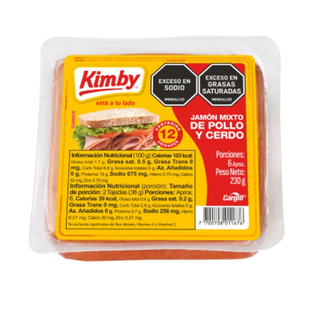 Mortadela de pollo y cerdo Kimby 230g