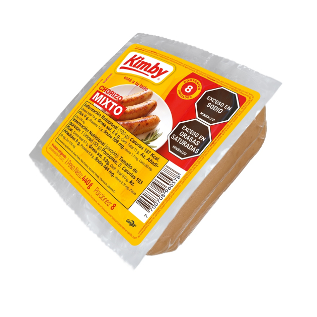Chorizo mixto 440 gramos 3 unidades tabla nutricional