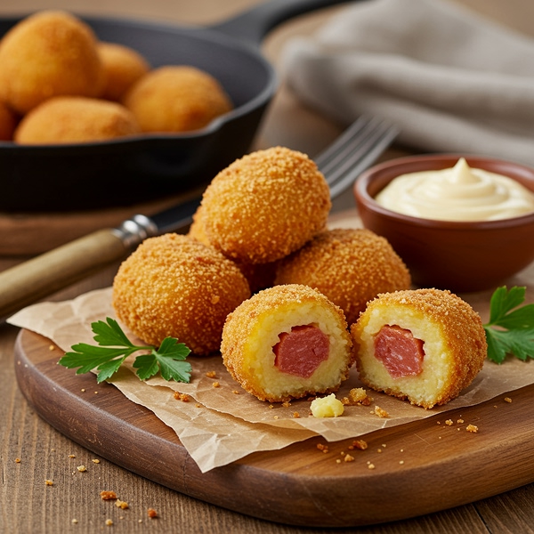 Bolitas con salchichón y mortadela Kimby