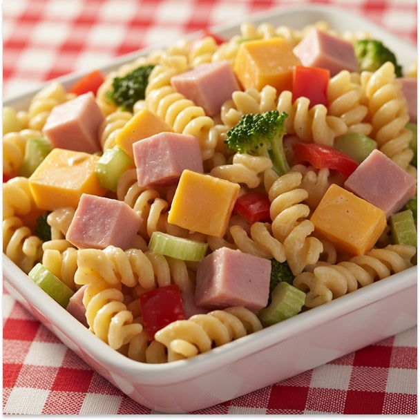 Pasta fría con salchichón y vegetales Kimby