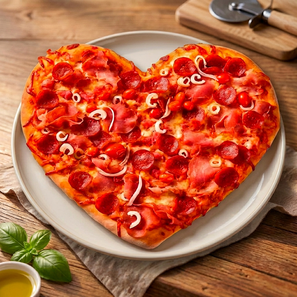 Pizza Corazón con Jamón