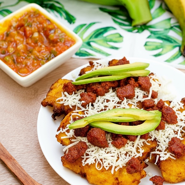 Tostones rellenos de chorizo