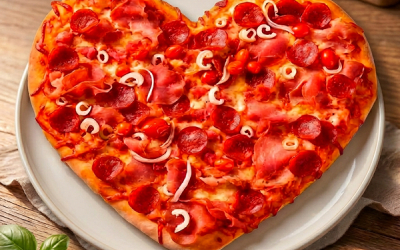 Pizza Corazón con Jamón